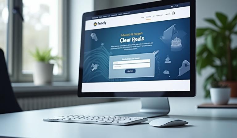 Sleek corporate website design on a desktop computer