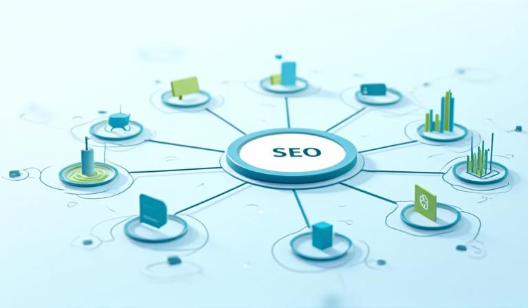 Diagram showing search engine optimization strategies